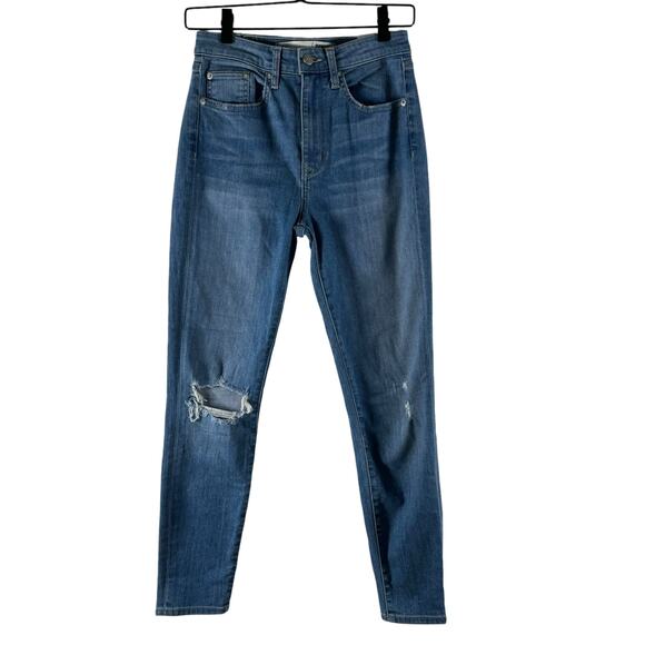 Lovers + Friends Davey In Mira Loma Distressed Hi-Rise Skinny Jeans Stretch 26 - Picture 1 of 11